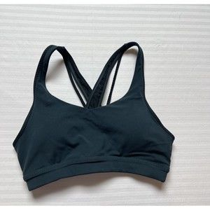 Athleta Sz S Teal Strappy Racerback Sports Bra Padded Yoga Workout